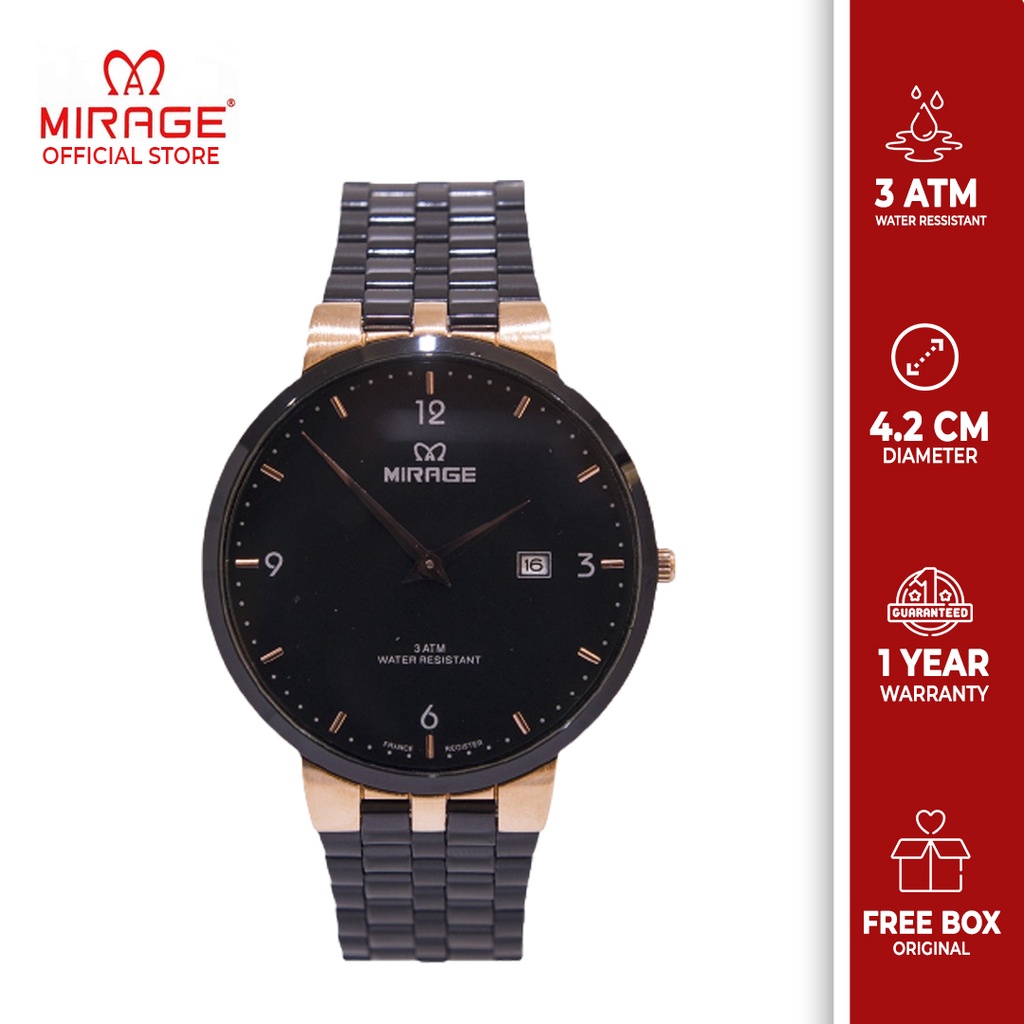 Mirage Jam Tangan Mirage Mirage watch Official Terbaru Jam Tangan Tipis Mewah Mirage 8696 M Anti Air