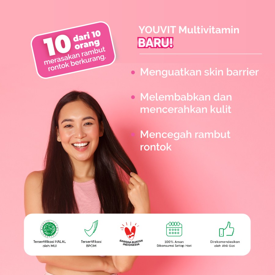 Youvit Beauti+ 1 Pouch Ginseng, Biotin &amp; Vitamin E