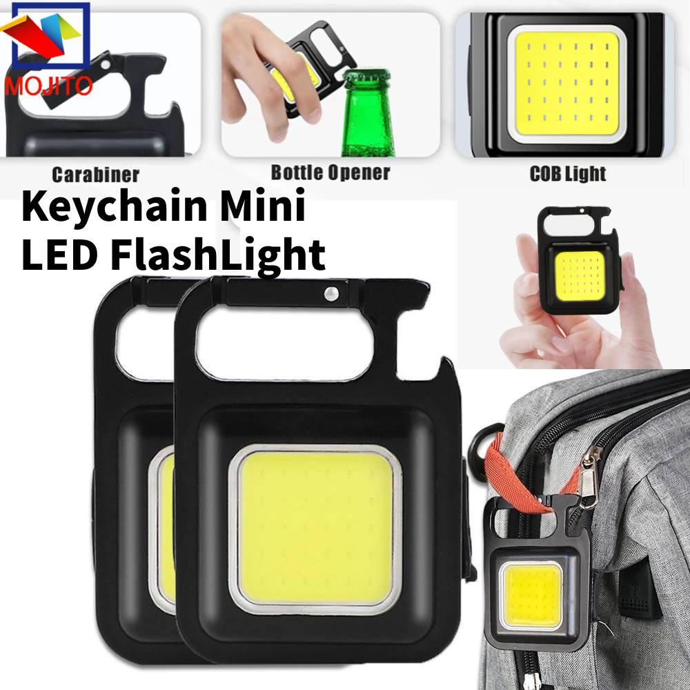 Lampu Kerja COB LED Mini 4 Mode Dengan Gantungan Kunci Untuk Camping Outdoor