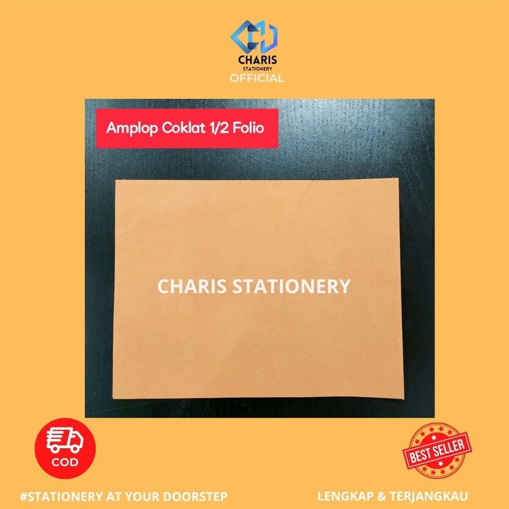 

CHARIS STATIONERY - Amplop Coklat 1/2 Folio AKS (100 Pcs/Pak)