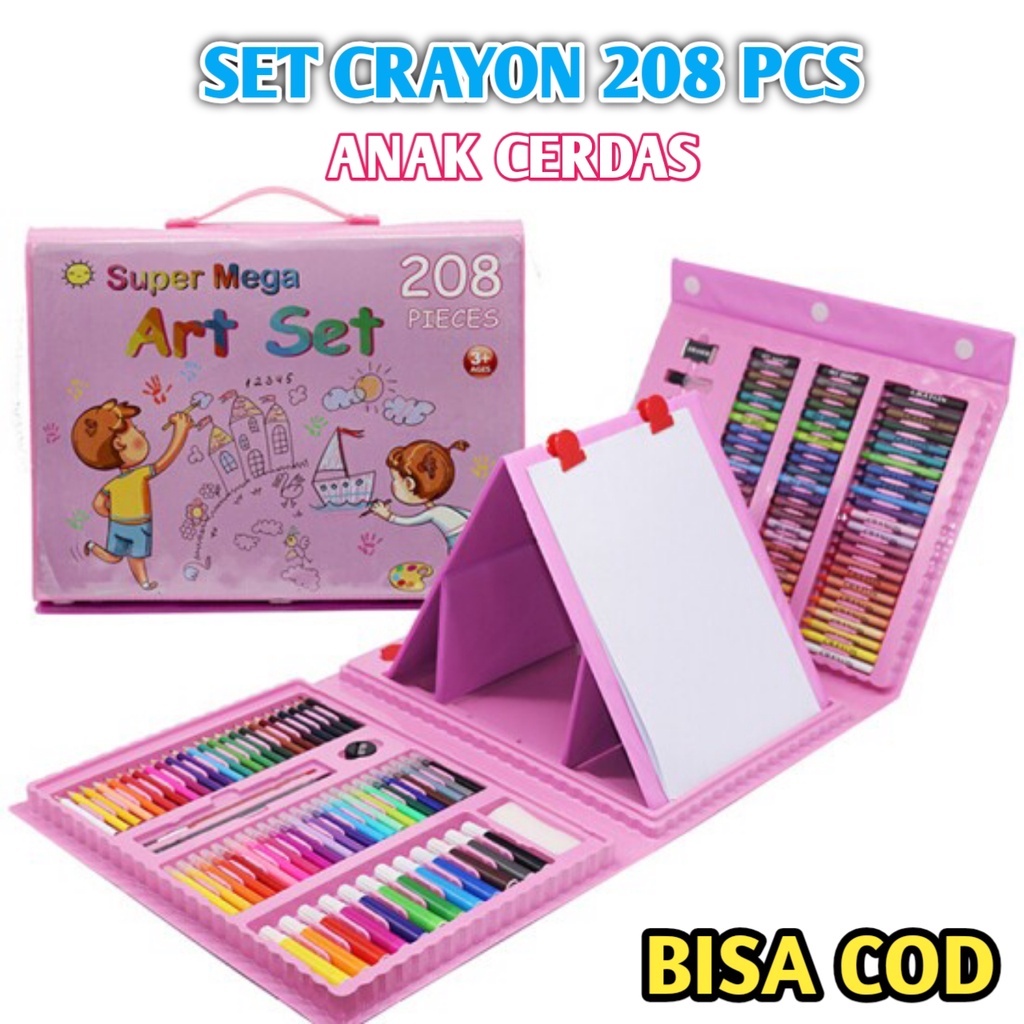 

PROMO!!! SET Crayon Anak Pengasah 208pcs Set Alat Menggambar Melukis Anak-anak Crayon Cat Air Pensil