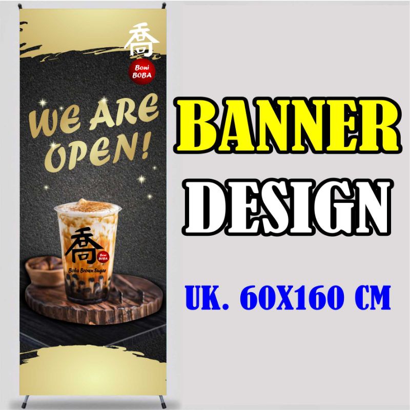 Spanduk Banner Minuman Boba Brown Sugar Keren Bagus