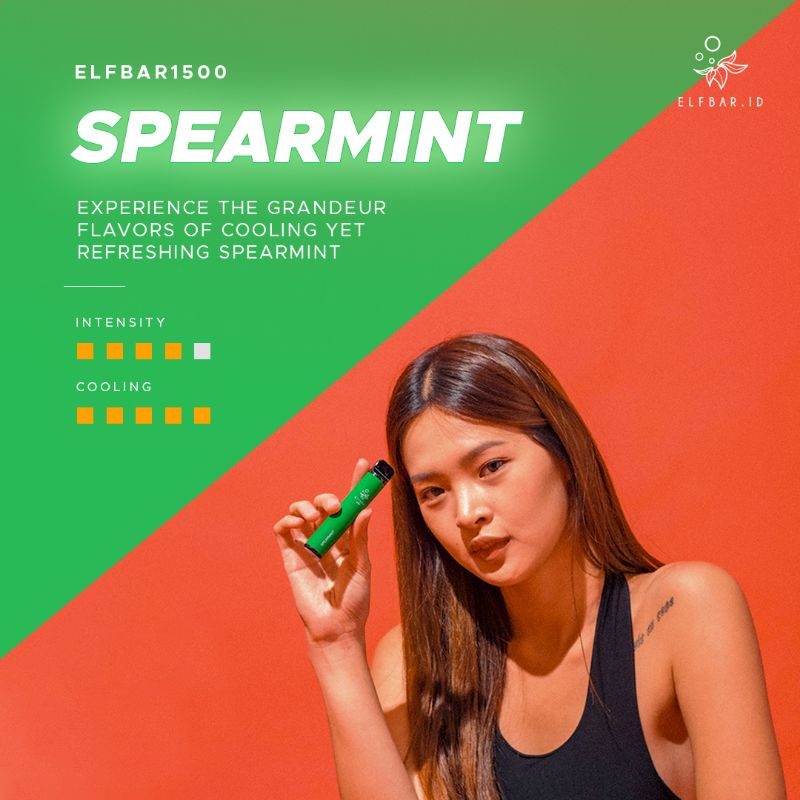 ELFBAR ELF BAR 1500 SPEARMINT DISPOSABLE POD / DISTRIBUTOR RESMI ELFBAR