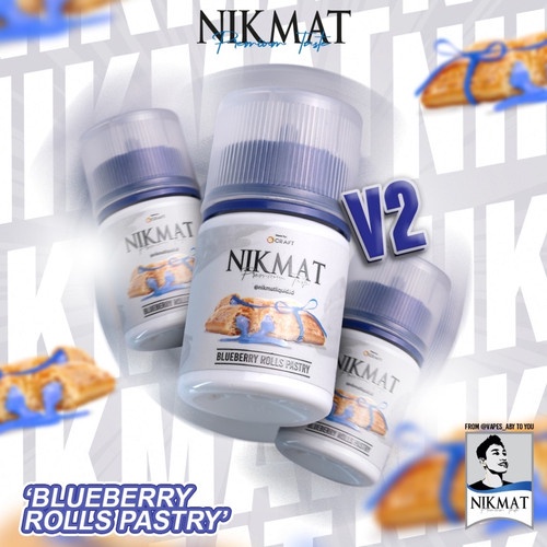 Nikmat V2 Blueberry Rolls Pastry 60ML Nikmat Blueberry Authentic by Rcraft x Vapes aby