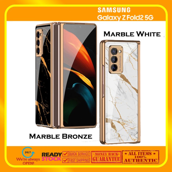 Case Samsung Galaxy Fold 2 Fold2 Marble Casing - Marble White