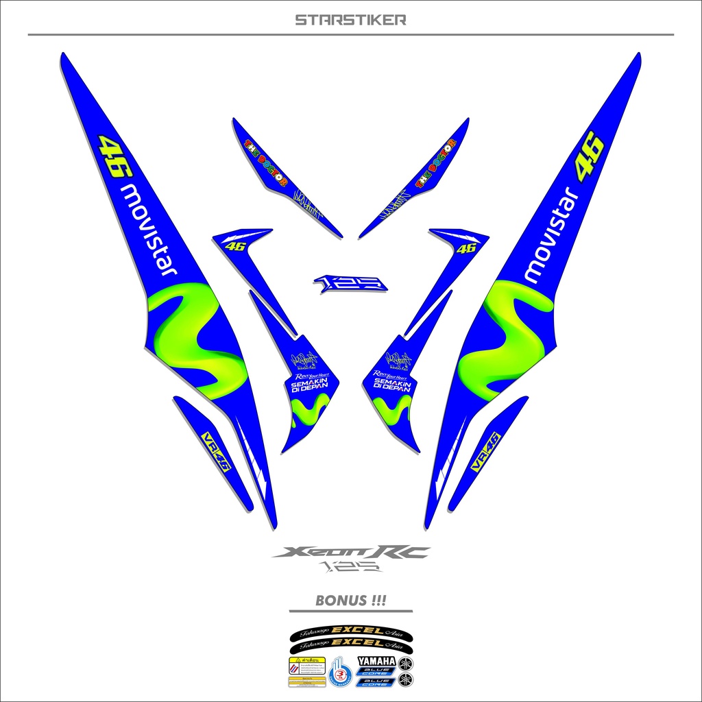 XR1 STRIPING YAMAHA XEON RC 125 / STOCK DECAL YAMAHA XEON RC 125 STIKER STICKER VARIASI MOTOR YAMAHA