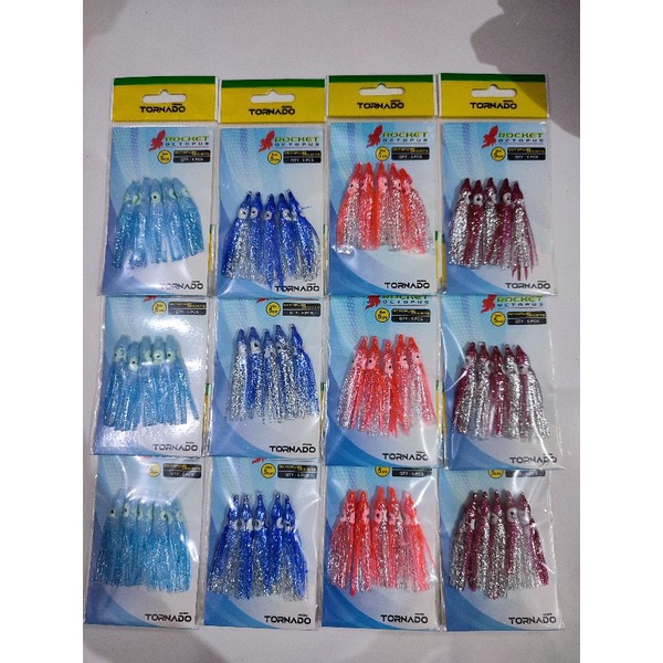 Umpan pancing model cumi Tornado size 5cm isi 5