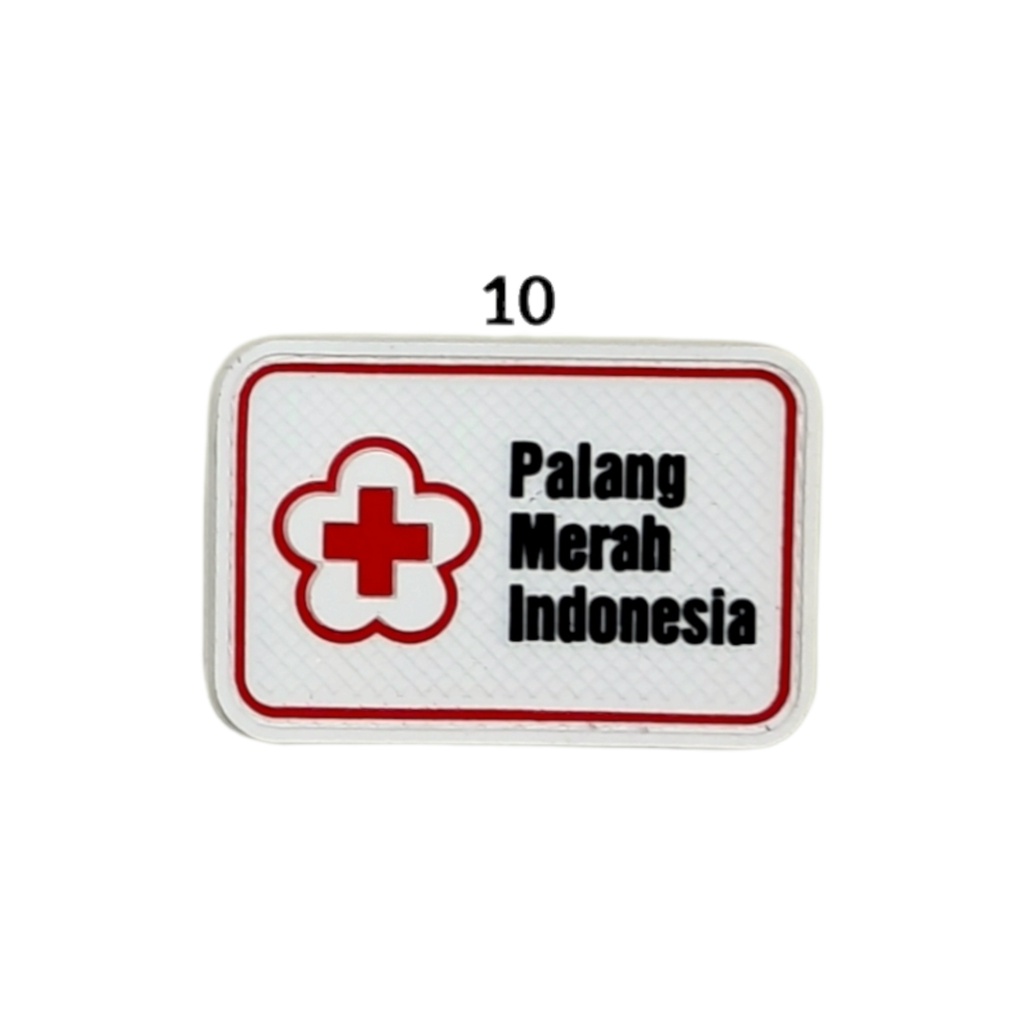 Patch Rubber Palang Merah Indonesia/logo PMI, Medic, &amp; Golongan Darah