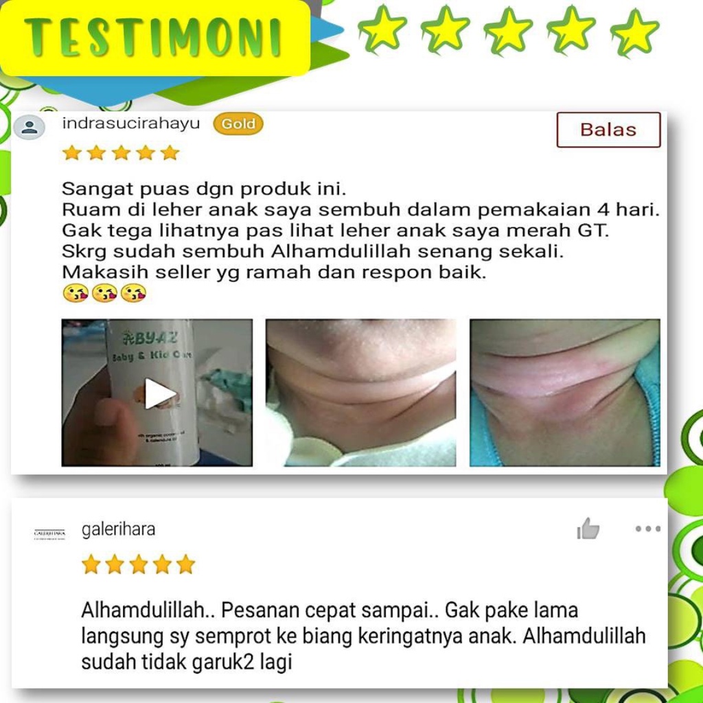 Baby &amp; Kids Care Oil Abyaz Minyak Oles Obat Herbal Alami Penutrisi Pelembab Penghalus Tubuh Atasi Bruntusan Dermatitis Gatal Alergi