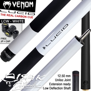 Venom Lucid Carbon LCW White Cue - Uniloc Extension Bumper Stick Billiard