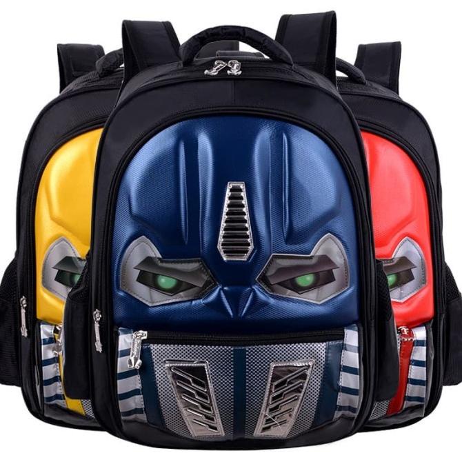 TAS RANSEL SEKOLAH SD / TK IMPOR ANAK LAKI-LAKI ROBOT TRANSFORMER LED RGE458R5R