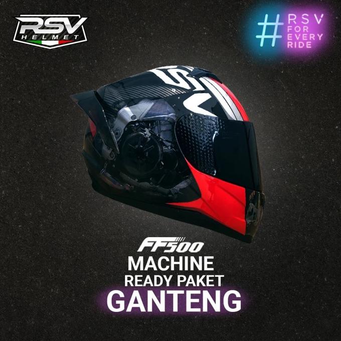 Helm Full Face - Rsv Ff500 Machine - Paket Ganteng - Spoiler & Visor