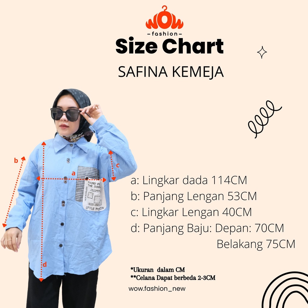 SAFINA KEMEJA VIRAL TERBARU/ FULL KANCING/ SAKU DEPAN