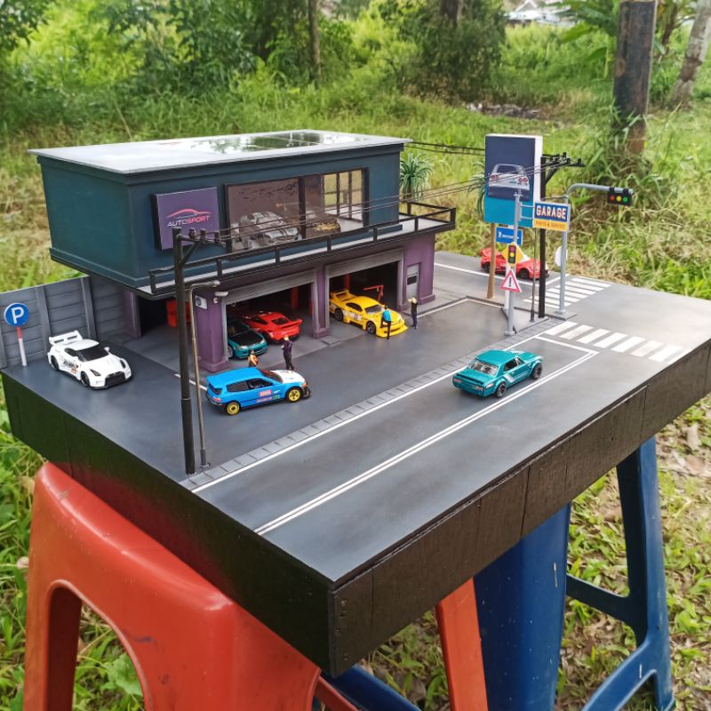 Diorama garage showroom 1/64