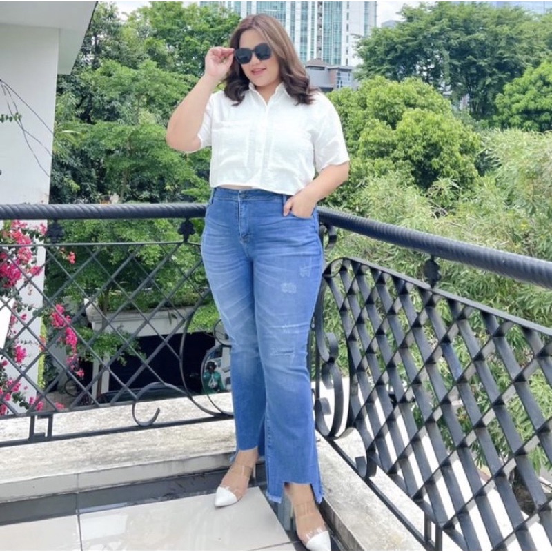 (27-42) ALASKA CUTBRAY JEANS WANITA SOBEK TIDAK TEMBUS