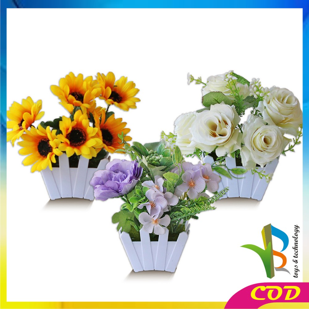 RB-C289 - C300 Ornamen Pot Bunga Hias Tanaman Bunga Hias Plastik Artificial Flower / Bunga Pajangan Meja / Hiasan Dekorasi Rumah