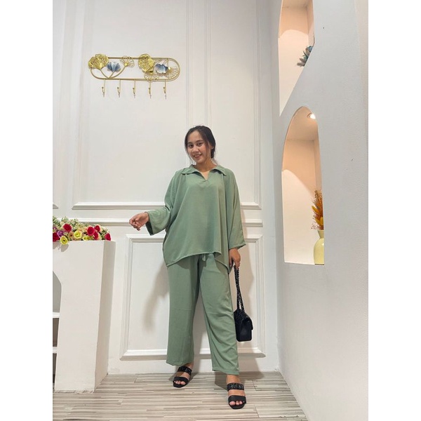 SET CRINKLE AIRFLOW PREMIUM | SETELAN CRINKLE AIRFLOW| SETELAN CRINKLE TANGAN PANJANG OVERSIZE