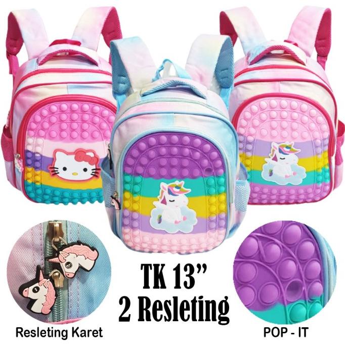 BACKPACK POP IT TAS RANSEL ANAK SEKOLAH TK PEREMPUAN 13inch IMPORT