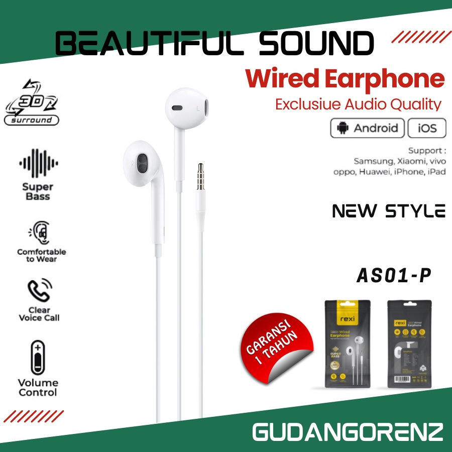 Jual Earphone Headset Hedset Kabel Terbaru Semi In-Ear Wired Handsfree