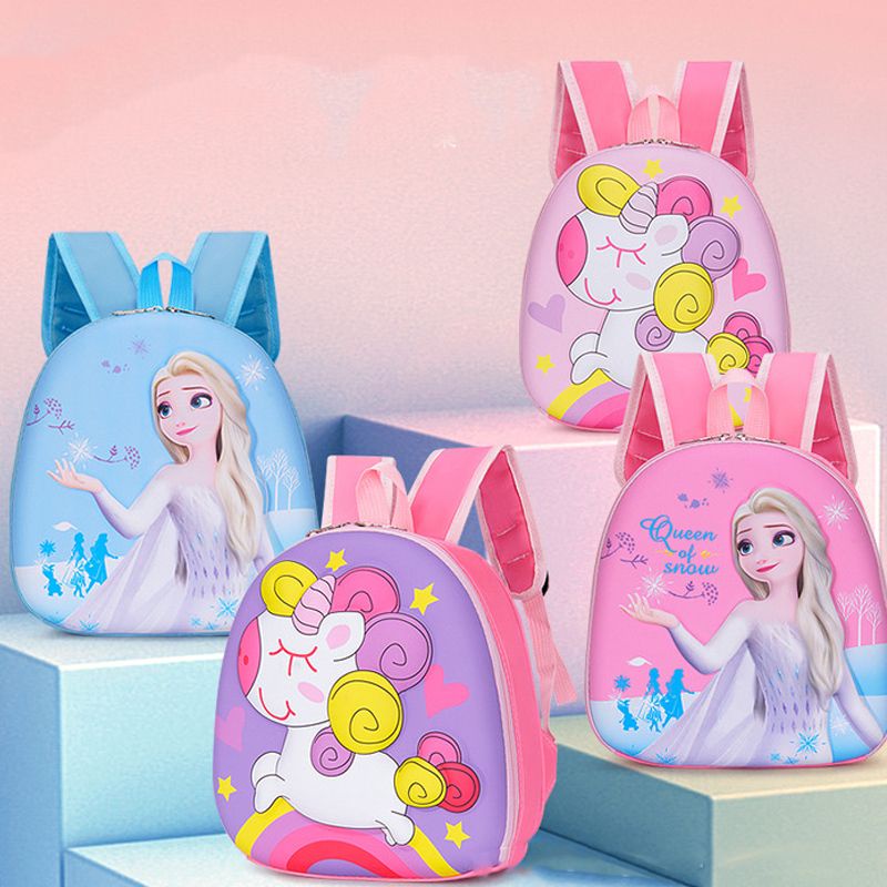 CLEARANCE SALE  [LOGU] Tas cangkang keras dengan motif 3d motif frozen dan unicorn, tas telur anak p