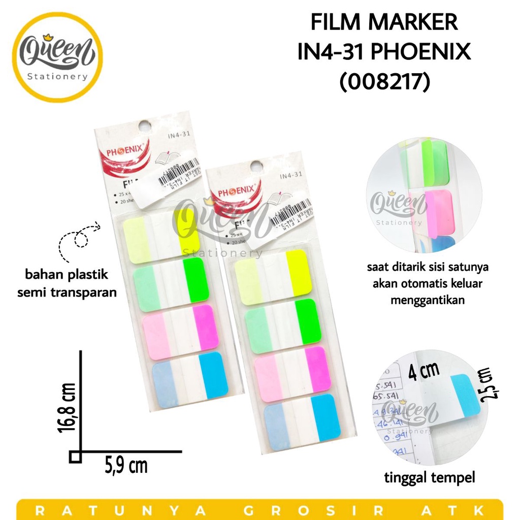 

STICK NOTE FILM MARKER IN4-31 INDEX PHOENIX (008217) STICKY NOTES PENANDA BUKU