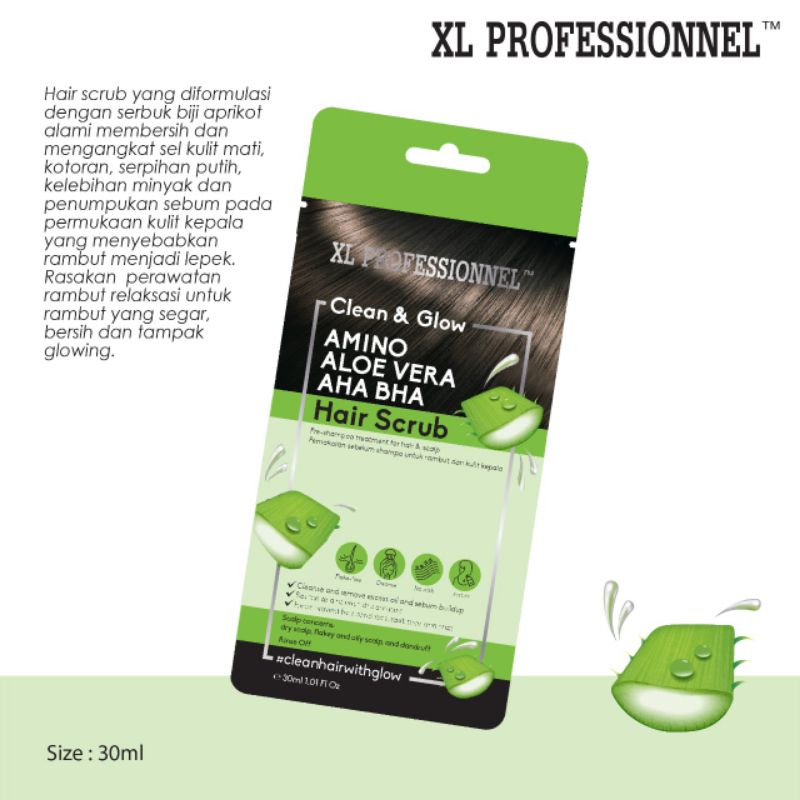 XL PROFESSIONNEL CLEAN &amp; GLOW HAIR SCRUB - 30ml SACHET