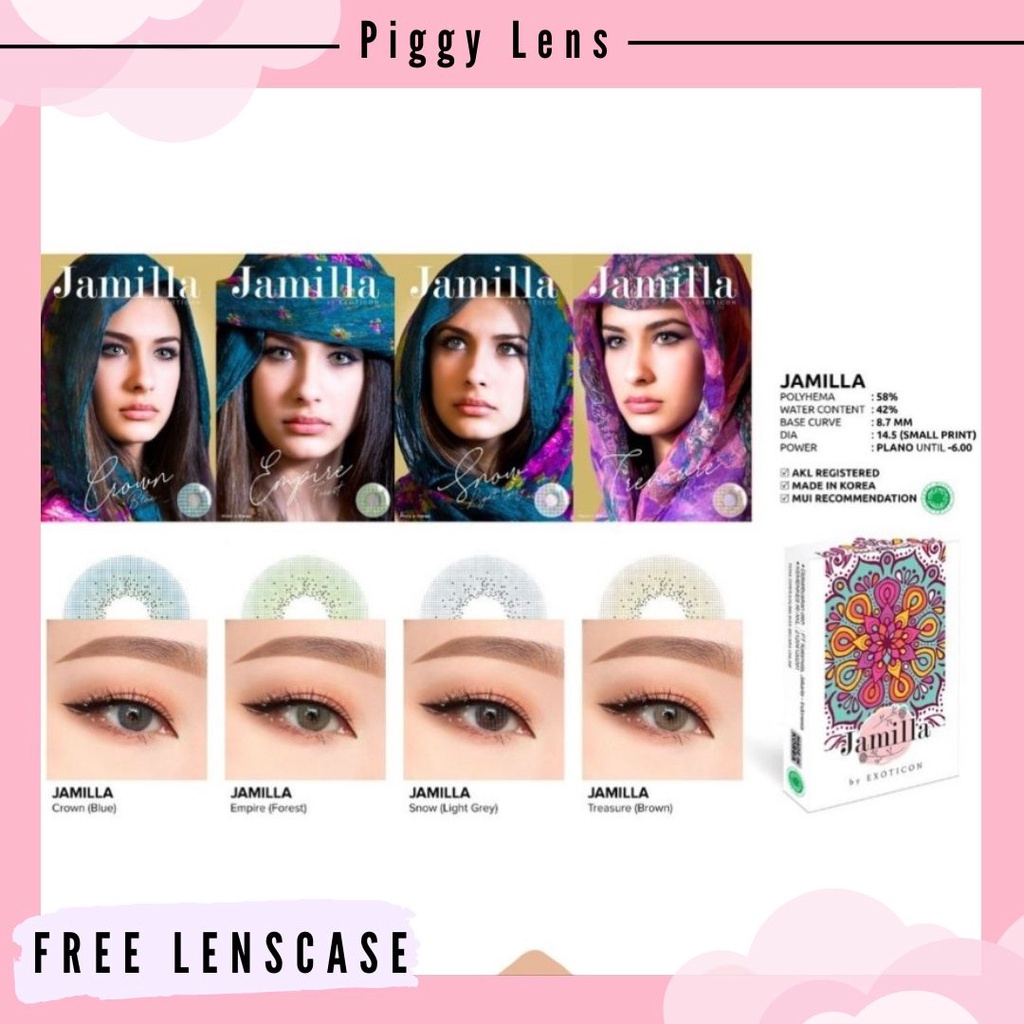 SOFTLENS X2 JAMILLA NORMAL &amp; MINUS 0.50 s/d 6.00 + FREE LENSCASE