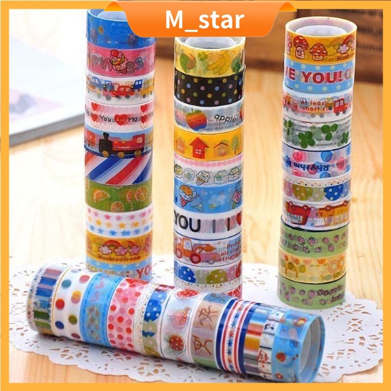 

naaraanimall" Selotip Gliter Motif Warna-Warni Isi 10 Pcs