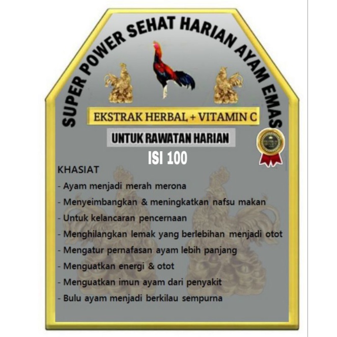 Jual Multivitamin Super Power Sehat Harian Ayam Emas (Isi 100 Kapsul