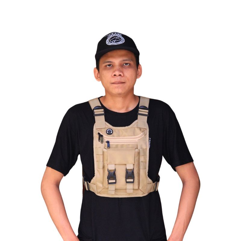 Chest bag neisda commono combo cream Tas dada pria tactical premium