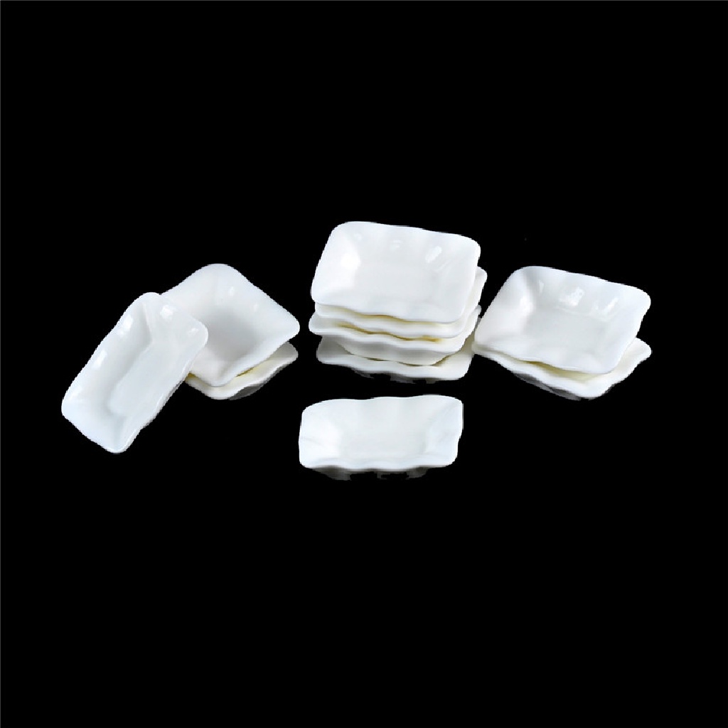 10 Pcs Miniatur Piring Makanan Bahan Resin Untuk Rumah Boneka