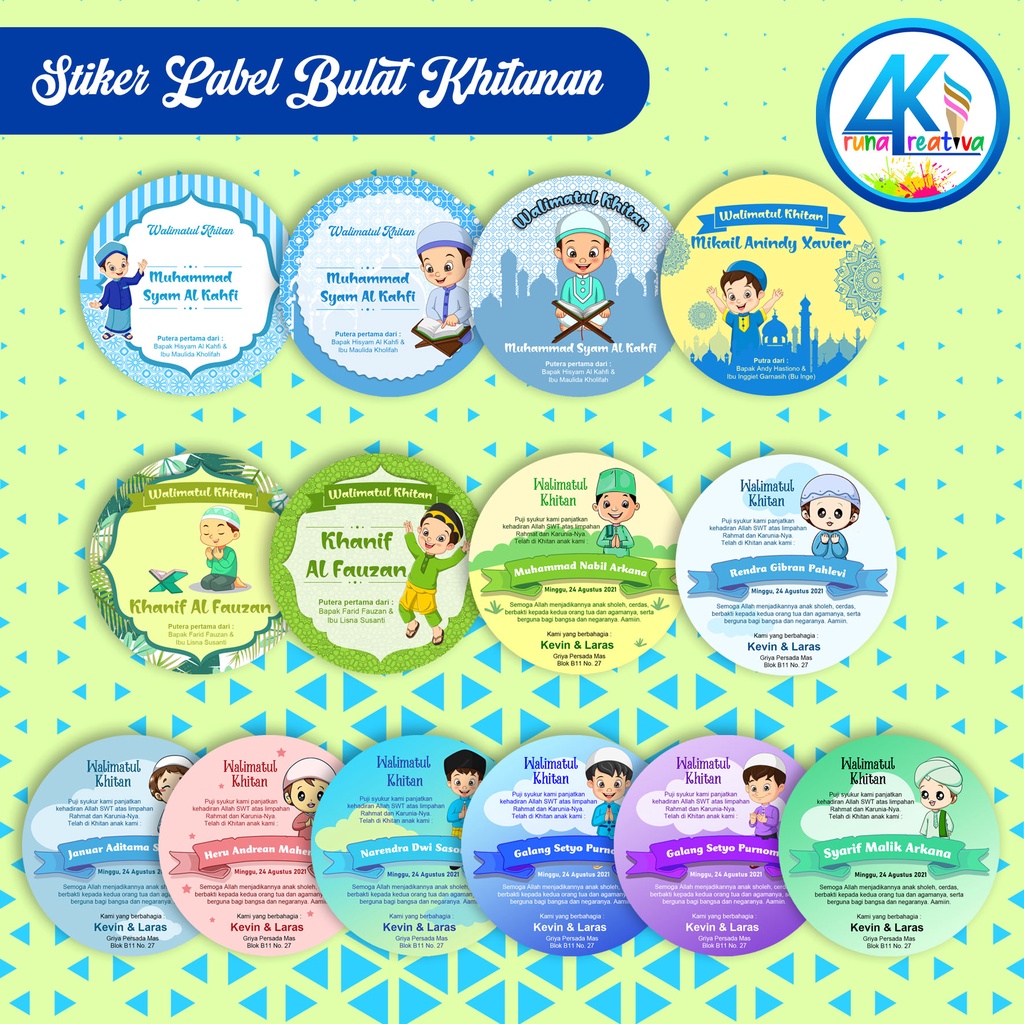 

ArunaKreativa Stiker Label Bulat Khitanan | Stiker Sunatan Anak | Stiker Custom