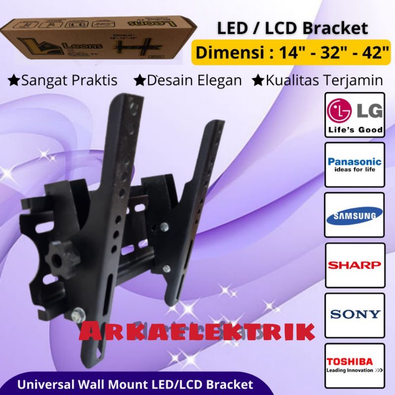 Bracket TV Led / Bracket Tv Lcd 14-60inch ( Flexible/Adjustable )