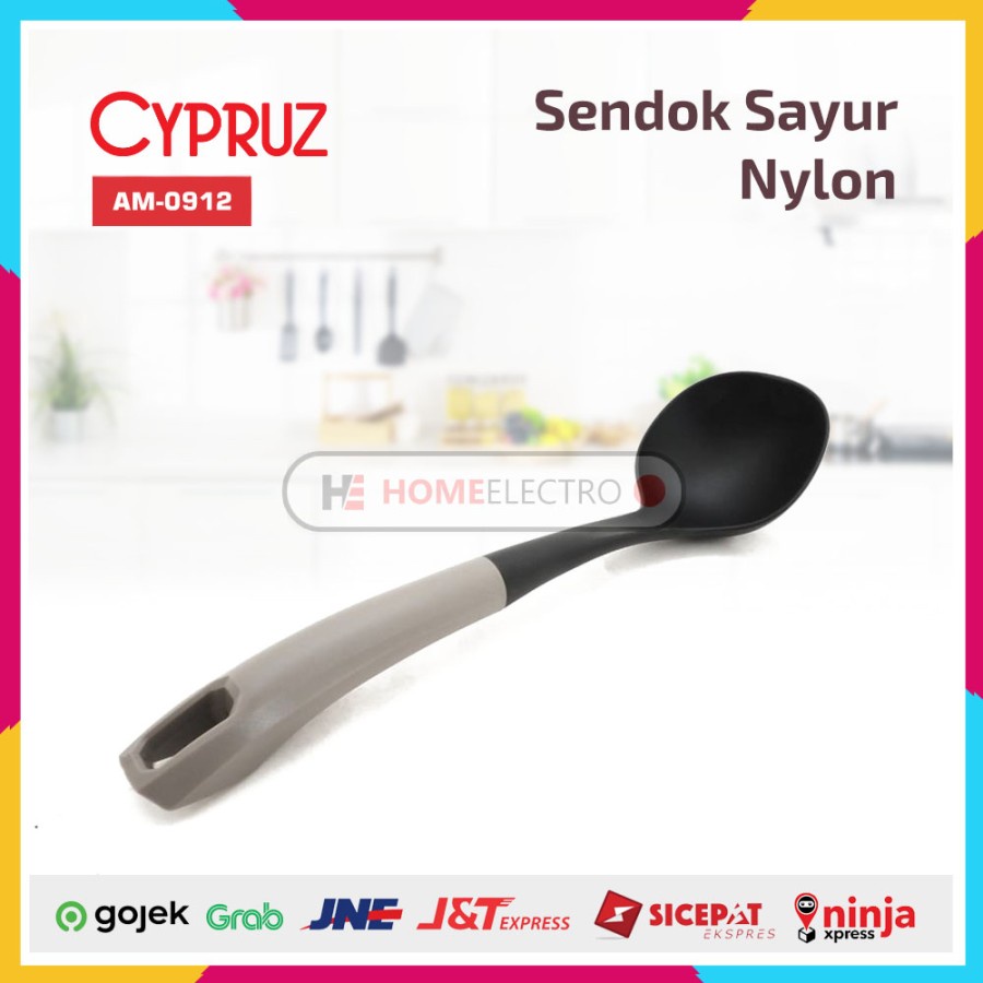 Cypruz AM-0912 Sendok Sayur Anti Gores Ladle Nylon Hitam Abu