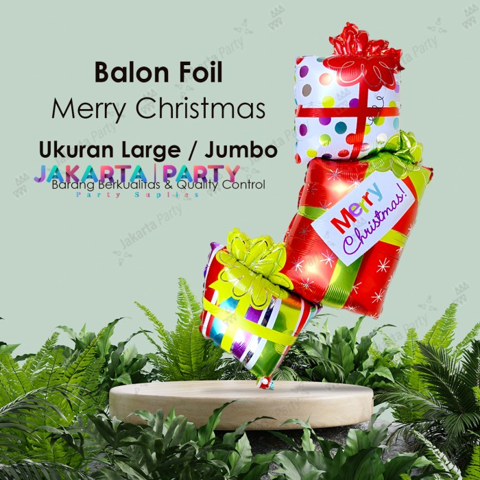 Balon Foil Naral Kado Susun Jumbo / Balon Christmas / Balon Foil Xmas