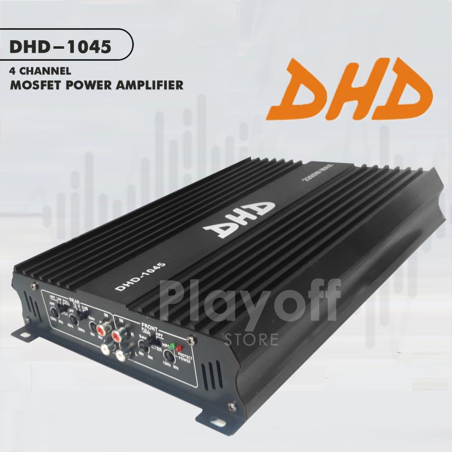 DHD 1045 Power Amplifier 4 Channel Audio Mobil Black And Silver