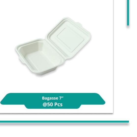 

Virtuspack/ Eco Friendly / Lunch Box / Food Box / Bagasse 7" /50 pcs