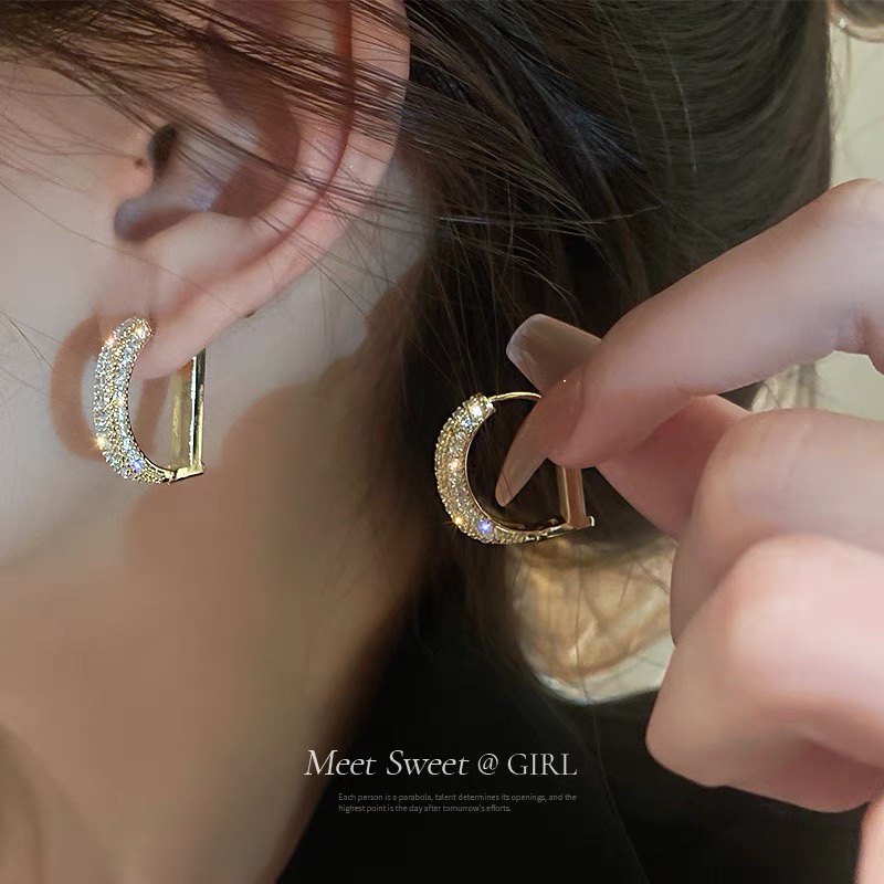 Anting 925 Silver Needle Warna Emas Untuk Wanita