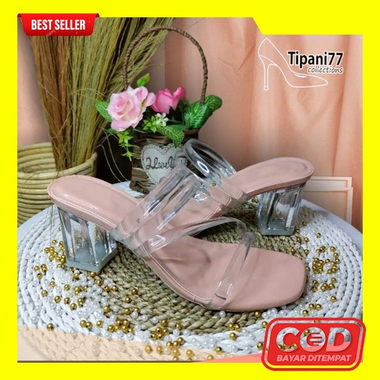 Heels Hills Heel Sepatu Hak Tinggi Hak Tahu Sandal Haihil Ibu2 Kondang Hak Tahu Wanita Kaca Jelly 7