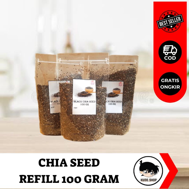 

Biji Cia | Chia Seed Organik Seeds Organic Bahan Makanan Pokok kemasan pouch 100 gram