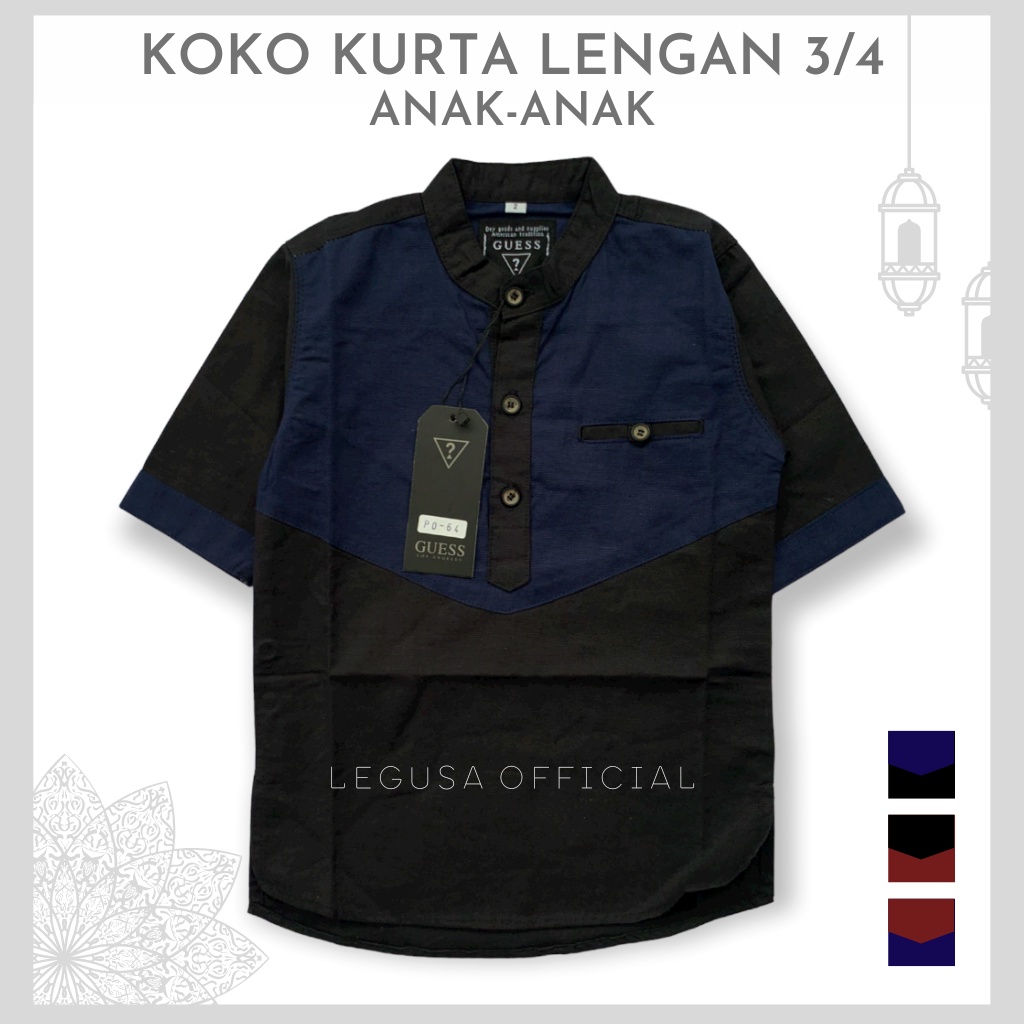 Kemeja Koko Anak Baju Koko Kurta Anak Laki-Laki (1-15 Tahun)