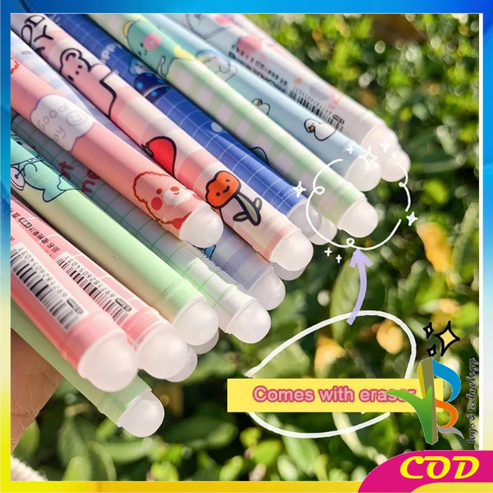 RB-A42 Pulpen Gel Hapus Karakter Animal isi 6 pcs / Pulpen Erasable / Bolpoin Tinta Bisa Di Hapus Alat Tulis Sekolah