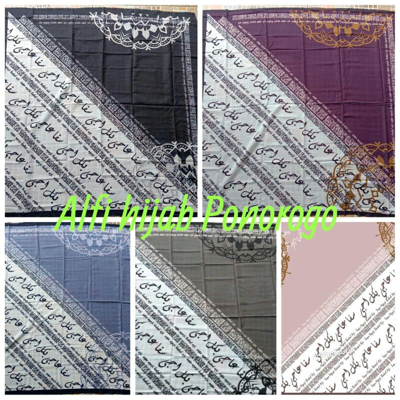Hijab jilbab sopo ngaji bakal aji arab pegon motif segi empat ya tari ya habibal qolbi man ana hijab