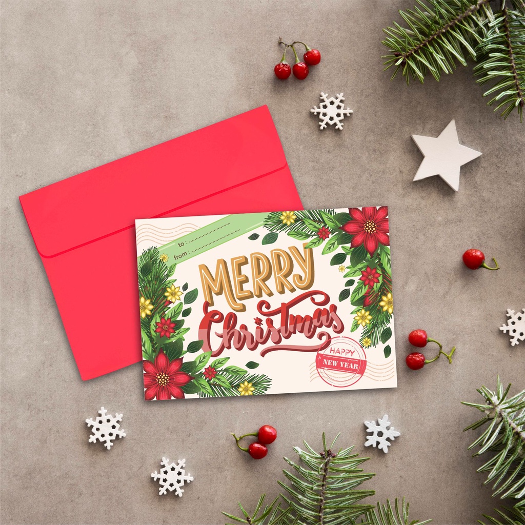 Kartu Natal Tahun Baru dan Amplop / Premium Christmas Greeting Card
