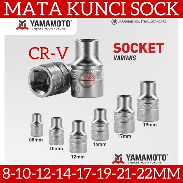 YAMAMOTO Mata Kunci Shock Socket Sok 1/2 Inch 6 / 12 PT Banyak Ukuran