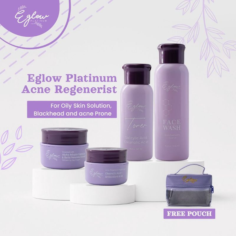 PAKET EGLOW PLATINUM WHITENING ACNE ULTIMATE KEMASAN BARU