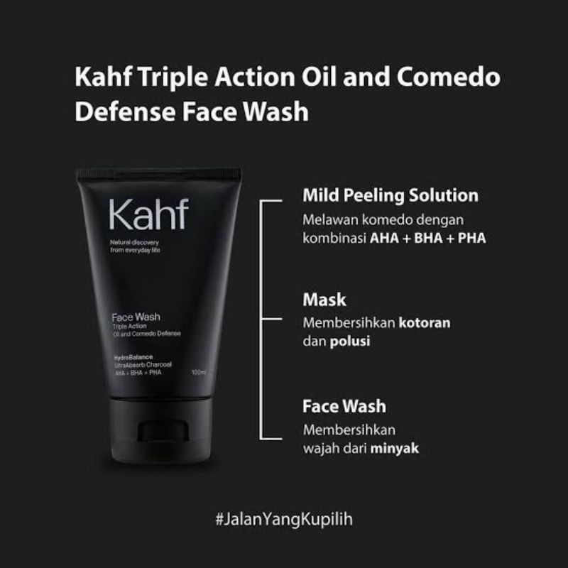 KAHF TRIPLE ACTION OIL COMEDO DEFENSE FACE WASH 100ML