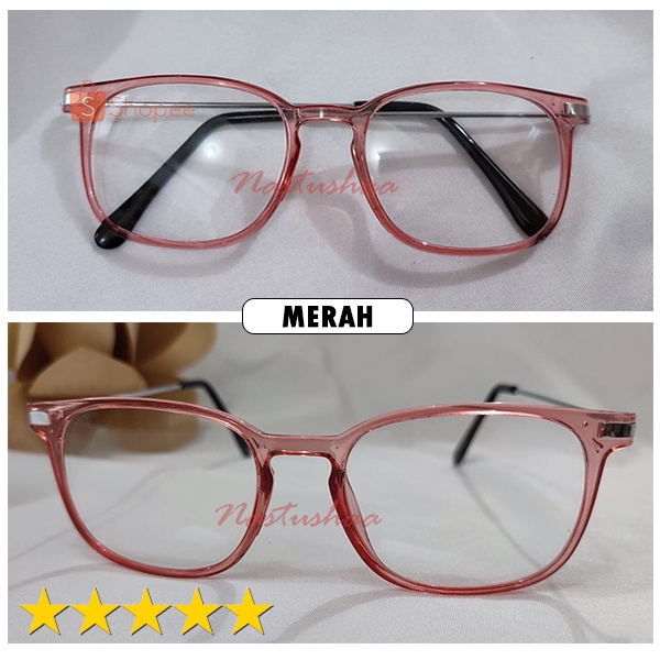 Kacamata Fashion Pria dan Wanita Kacamata Transparan Gaya Kacamata Fashion Korea Kaca mata Gaya Cewek Cowok Kacamata Normal Glasses Kaca mata biasa Eyeglasses Unisex