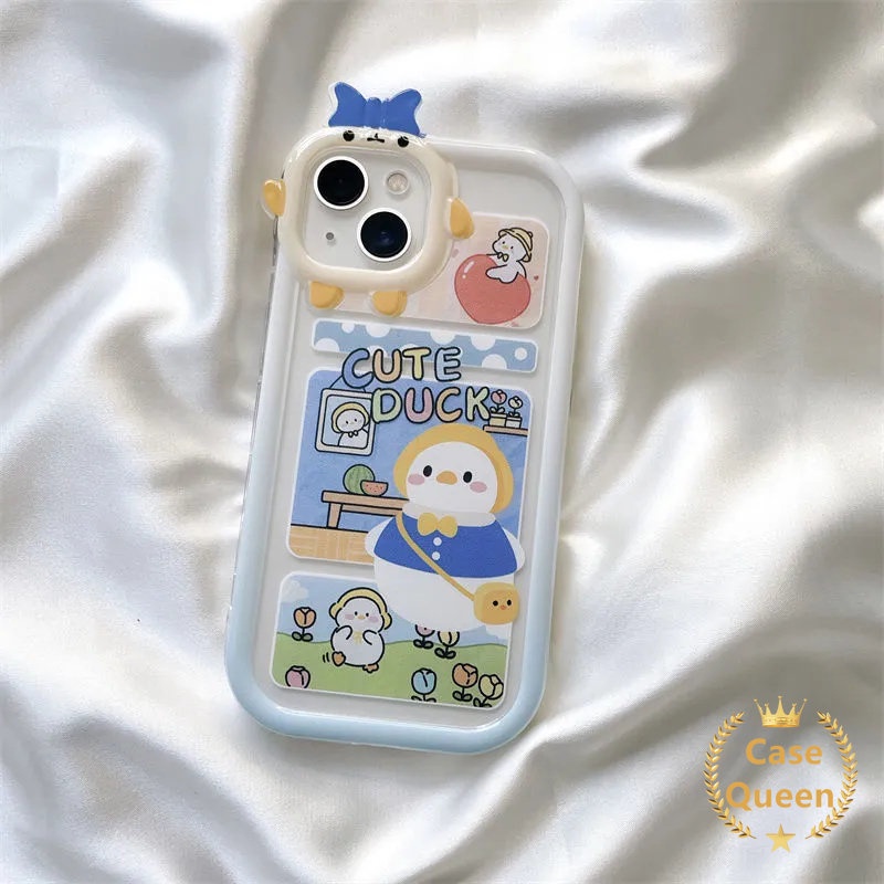 Soft Case Desain Kartun Bebek Monster 3D Untuk Oppo A17 A57 A96 A15 A12 A95 A54 A94 A77s A16K A76 A3s A17K A55 A5s A92 A36 A7 A74 A16E A53 A53 A52 A5Z 5F