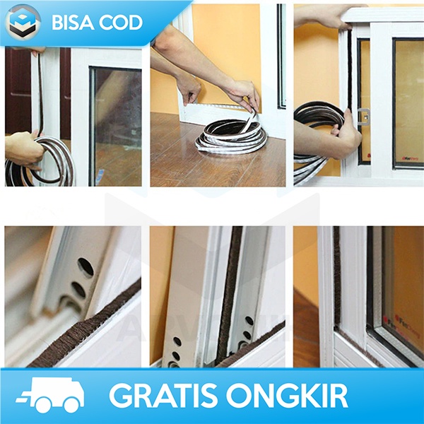 STIKER LIS CELAH PINTU ANTI DEBU KEDAP SUARA PENUTUP CELAH 9x9MM 5M